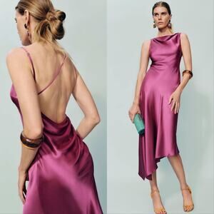 New Reformation Scotia Silk Dress